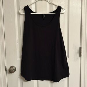 Hanes X-Temp Black Tank Top Crew Nexk Curved Bottom Hem Cotton-blend Size 2XL